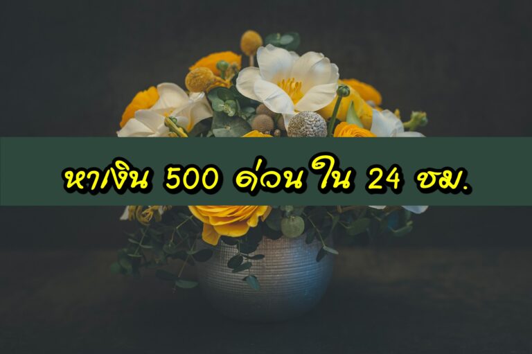 หาเงิน 500 ด่วน ใน 24 ชั่วโมง ยืมเงิน 500 ด่วน ต้องการเงิน 500 ด่วน