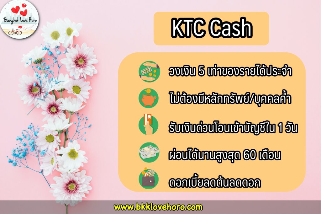 ยืมเงิน 5000 ด่วน สินเชื่ออเนกประสงค์ KTC Cash