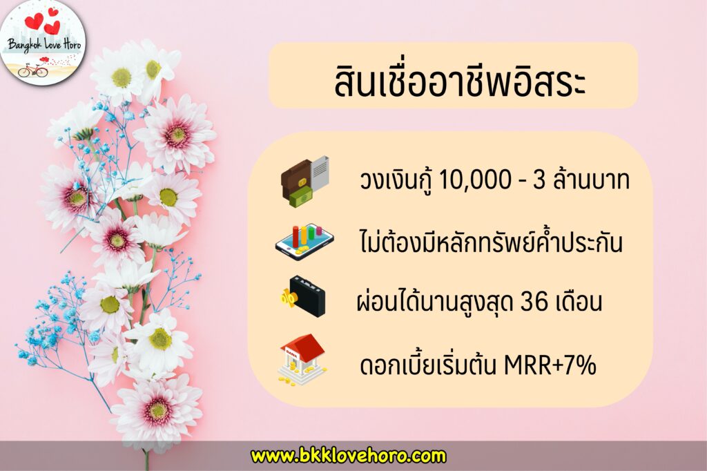 สินเชื่ออาชีพอิสระ ไทยพาณิชย์ (SCB) 2563.สินเชื่ออาชีพอิสระ ไทยพาณิชย์