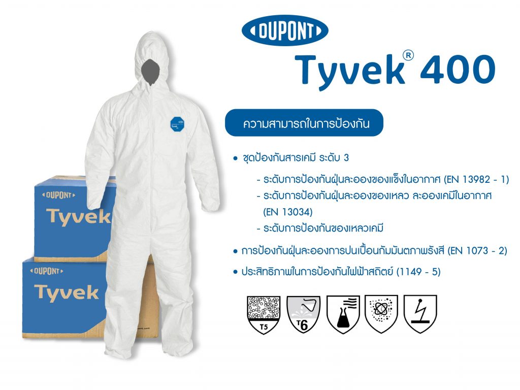 ชุด PPE Dupont รุ่น Tyvek 400