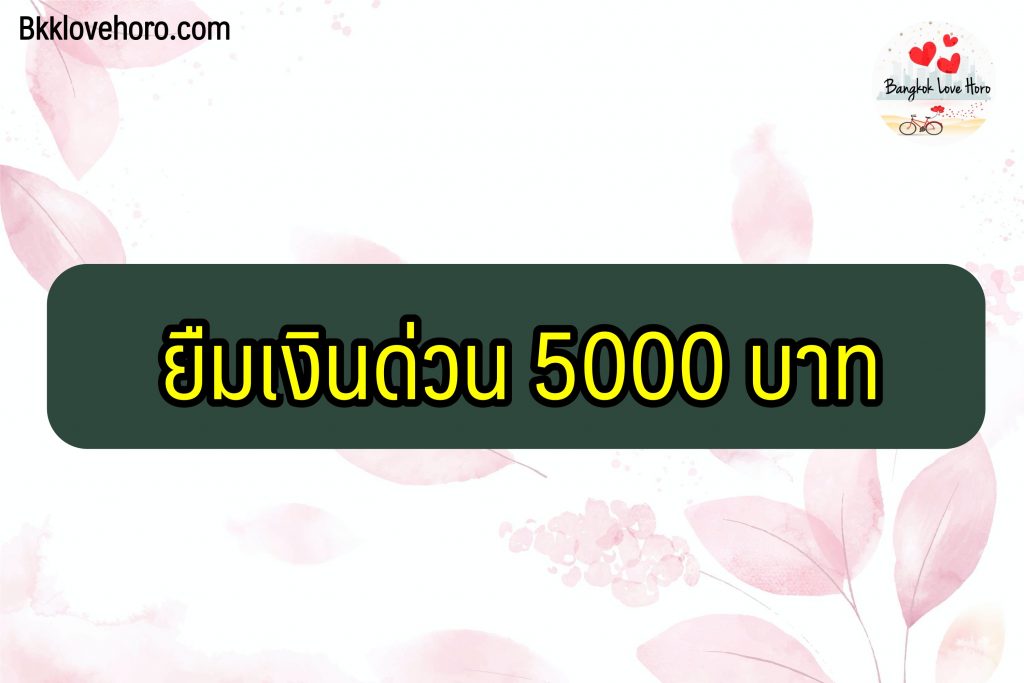 ยืมเงินด่วน 5000