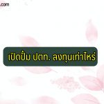เปิดปั้ม ptt ลงทุนเท่าไหร่ 2564 กู้เงินที่ไหนได้บ้าง Pantip รีวิวไว้ว่าไง