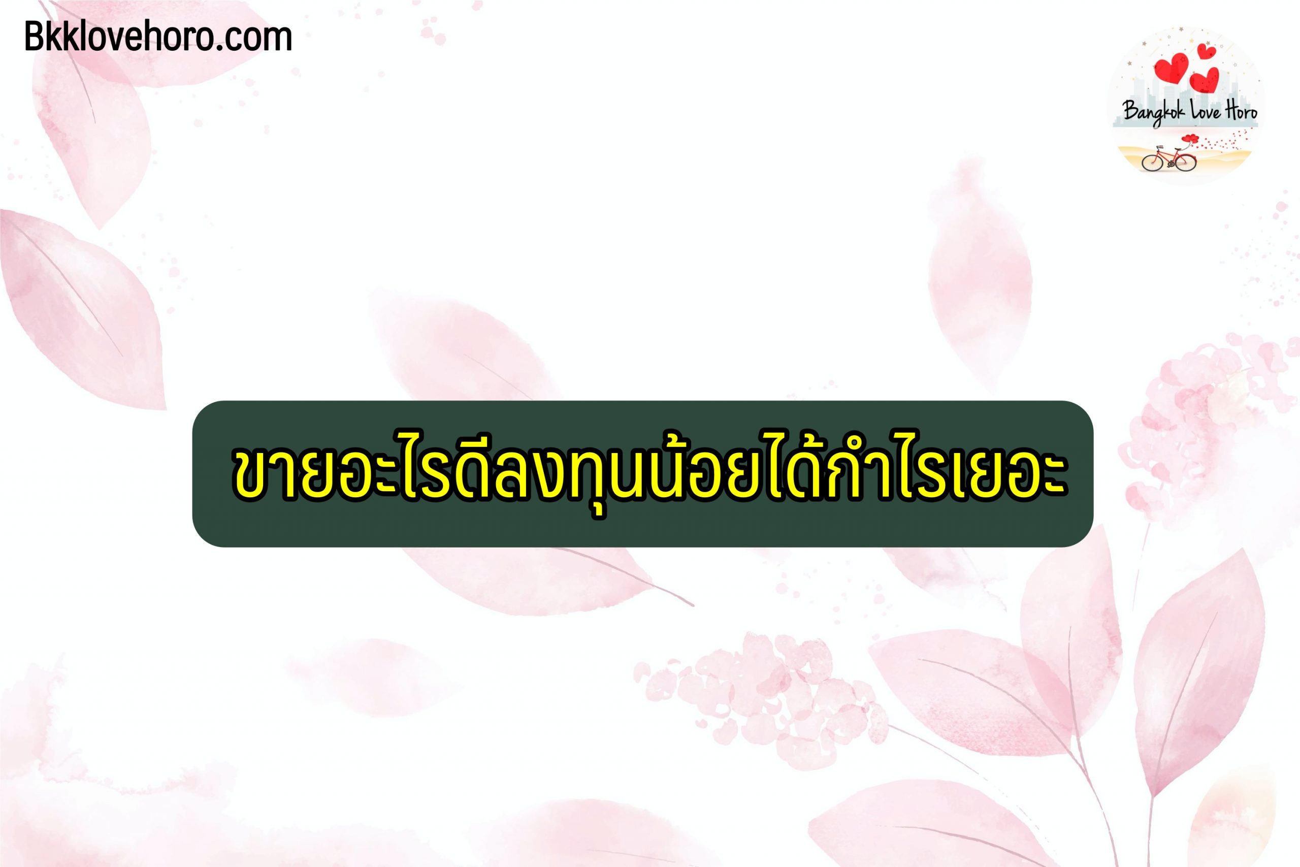 ขายอะไรดีลงทุนน้อยได้กำไรเยอะ Pantip ว่าไง 2564 อาชีพ/งานเสริมลงทุนน้อยกำไรดี 2021