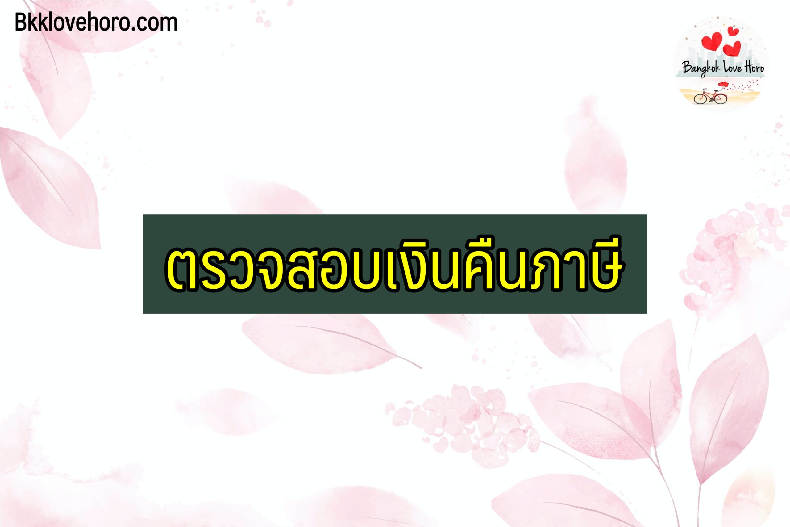 เช็ค/ตรวจสอบ เงินคืนภาษี