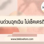 เงินด่วนฉุกเฉิน ไม่เช็คเครดิต