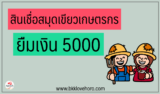 สินเชื่อสมุดเขียวเกษตร ยืมเงินฉุกเฉิน 5000 ด่วน